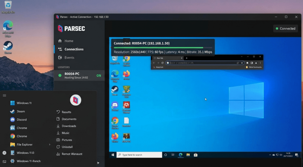 Parsec Radmin VPN jogar com amigos online