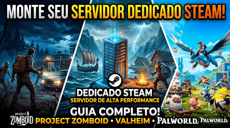 como criar servidor dedicado Valheim Project Zomboid Palworld 2026
