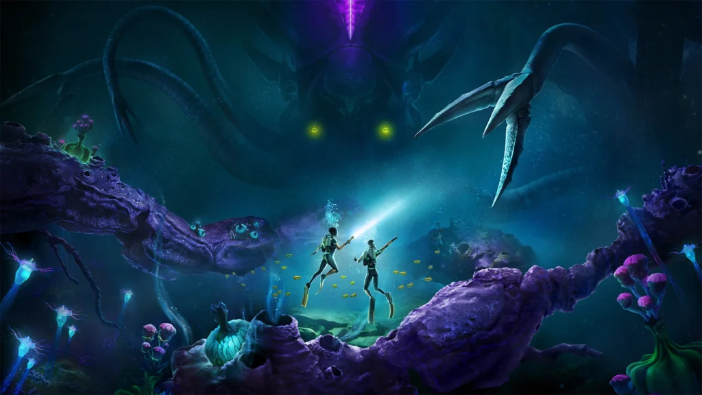 Subnautica 2 leviatã Collector Leviathan profundezas